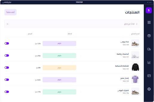 رسم توضيحي لمساحة إدارة المتجر